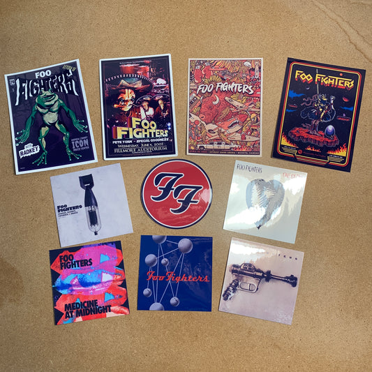 10pc Foo Fighters Sticker Pack