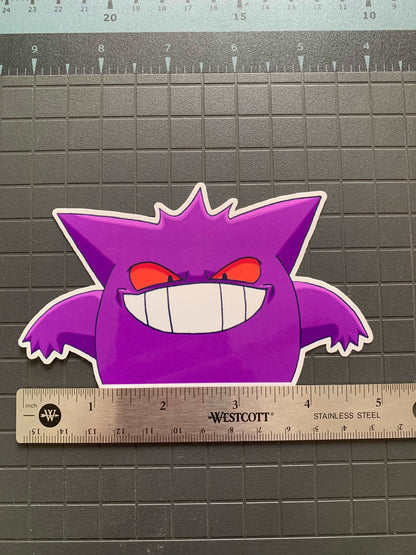 Gengar Peeker Sticker Pokemon Decal Gengar Car Decal Cute Peeker for Car Made in USA