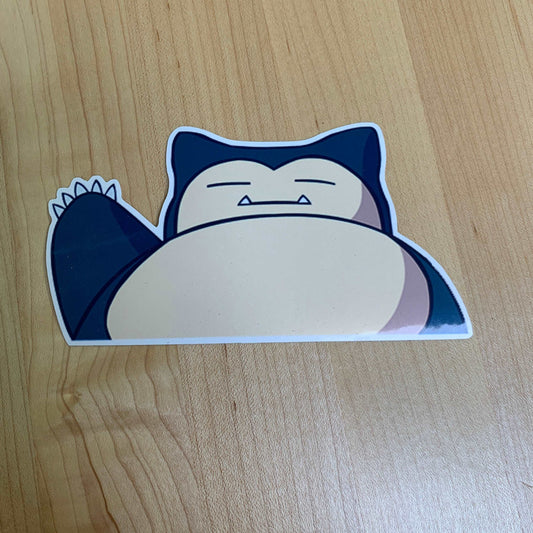 Snorlax Peek-a-Boo Sticker - Adorable Pokémon Decal Premium Vinyl Made in US UV and Water Resistant