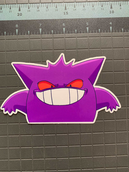 Gengar Peeker Sticker Pokemon Decal Gengar Car Decal Cute Peeker for Car Made in USA