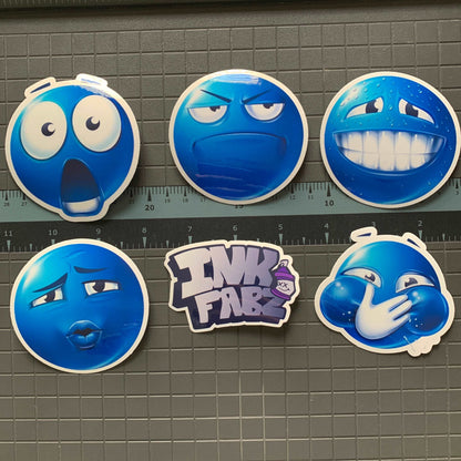 Funny Blue Emoji Sticker Pack - Premium TikTok Emoji Decals UV and Water Resistant