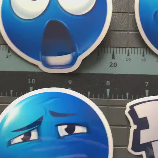 Funny Blue Emoji Sticker Pack - Premium TikTok Emoji Decals UV and Water Resistant