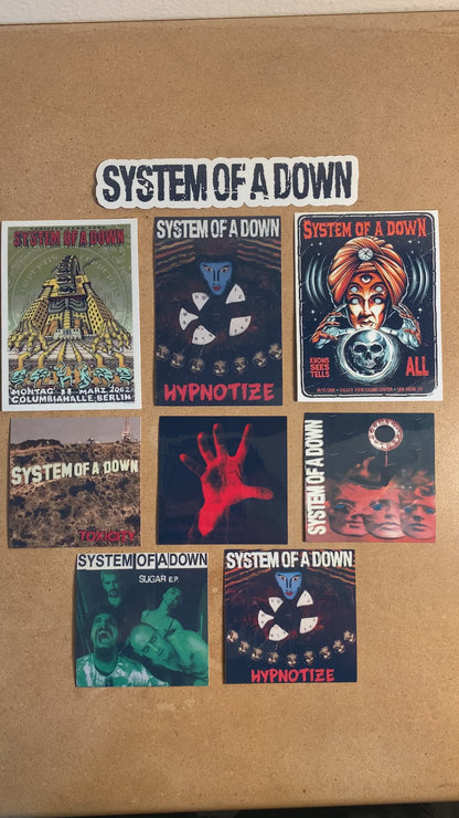 NEW 9pc System of a Down Sticker Pack